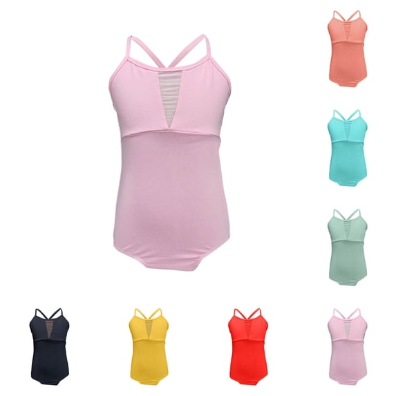 Afuyipoi Girls Athletic Dance Leotard (3-16 Years) Summer Solid Color Sleeveless Gymnastics Tank Top Stretchy Performance Bodysuit for Ballet Practice Black 11/12