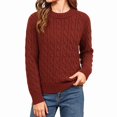 thumbnail image 1 of Afuyipoi Girls Cable Knit Pullover Sweater Crew Neck Top for Kids Size 0-13Y Fall Winter Casual Red Size 3T, 1 of 6