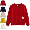 thumbnail image 1 of Afuyipoi Girls Christmas Knit Cardigan Size 3-9Y Round Neck Long Sleeve Sweater for Kids Holiday Casual Dark Blue Size 3T, 1 of 7