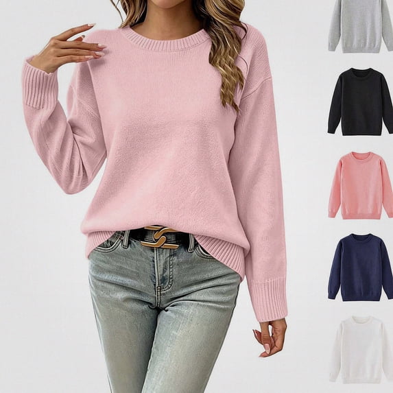 Afuyipoi Girls Chunky Knit Pullover Sweater Tunic Top for Kids Fall Winter Size 2-15Y Comfortable School Wear Pink Size 3T