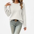 thumbnail image 1 of Afuyipoi Girls Chunky Knit Pullover Sweater Tunic Top for Kids Fall Winter Size 2-15Y Comfortable School Wear White Size 7, 1 of 9
