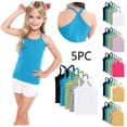 thumbnail image 1 of Afuyipoi Girls Cotton Tank Tops 5 PC Size 8,Sleeveless Comfortable Summer Causal Y-strap Cami White, 1 of 9