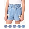 thumbnail image 1 of Afuyipoi ​Girls Denim Shorts(2-13 Years), Summer Breathable Cotton Blend Jean Shorts with Cute 3D Graphic Print, Sizes 2-13Y Blue Size 8, 1 of 10