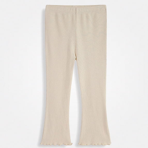 Afuyipoi Girls Flare Leggings Pants Fall Cotton Knit Beige 7