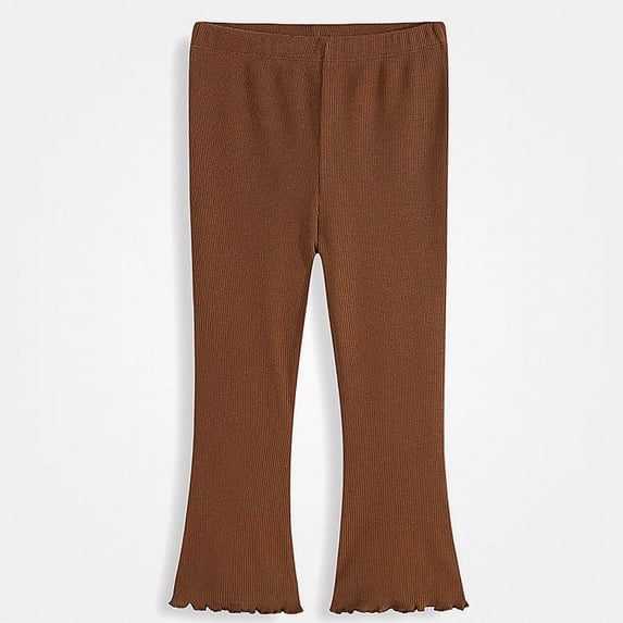Afuyipoi Girls Flare Leggings Pants Fall Cotton Knit Brown 7