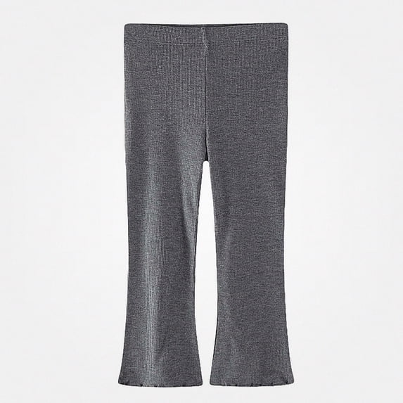Afuyipoi Girls Flare Leggings Pants Fall Cotton Knit Gray 7