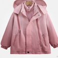 thumbnail image 1 of Afuyipoi Girls Gradient Hooded Jacket Waterproof Windbreaker Detachable Liner Outdoor Size 4-15 Pink Size 4T, 1 of 9