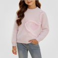 thumbnail image 1 of Afuyipoi Girls Heart Print Long Sleeve Pullover Sweater for Kids Size 3-13Y Winter Warm Casual Wear White Size 5T, 1 of 7