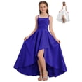 thumbnail image 1 of Afuyipoi Girls High Low Formal Dress Size 5-15Y Satin Spaghetti Strap Ruched Gown for Wedding Party Wear White Size 14, 1 of 7
