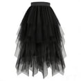 thumbnail image 1 of Afuyipoi Girls High Waisted Skirts,Mesh Layers Solid Color Pleated Skirt Back - to - school Skirts Black 4-5, 1 of 6