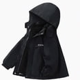 thumbnail image 1 of Afuyipoi Girls Hooded Jacket Fleece Lined Waterproof Windbreaker Winter Warm Size 3-15 Black Size 10, 1 of 8