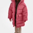 thumbnail image 1 of Afuyipoi Girls Hooded Puffer Coat Winter Thick Quilted Warm Windproof Long Jacket Size 3-13 Red Size 3T, 1 of 6