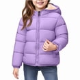 thumbnail image 1 of Afuyipoi Girls Hooded Quilted Puffer Jacket Fleece Lined Winter Warm Size 3-8 Purple Size 5T, 1 of 5
