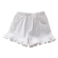 thumbnail image 1 of Afuyipoi Girls Jacquard Shorts,High Waist Waistband Lightweight Summer Shorts White 2-3, 1 of 3
