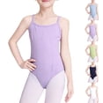 thumbnail image 1 of Afuyipoi Girls'Jumpsuit Dance Dress（For 5-15）, Solid Color Breathable Lightweight Moisture-Wicking Ballet Leotard Dress Light Blue 9-10Years, 1 of 6