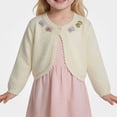 thumbnail image 1 of Afuyipoi Girls Lace Trim 100% Cotton Knit Bolero Cardigan Long Sleeve Top for Kids Size 1-8Y Summer Light Layering Yellow Size 3T, 1 of 2