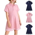 thumbnail image 1 of Afuyipoi Girls Polo Dresses,A-Line Classic Collar Elastic Waist Shift Dress Pink 9-10, 1 of 6