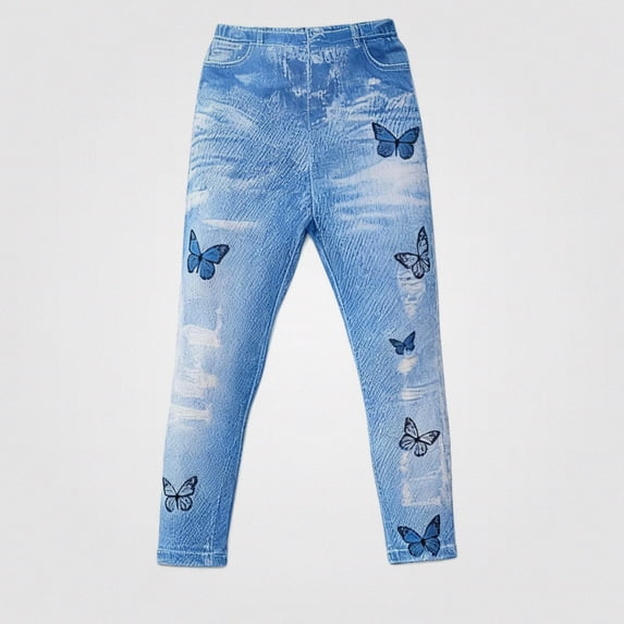 Afuyipoi Girls Printed Jegging Leggings Pants Blue 5T