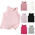 thumbnail image 1 of Afuyipoi Girls Ribbed Knit Tank Top (2-13 Years) Summer Lightweight Cotton Sleeveless Top Breathable Round Neck Undershirt White 3/4, 1 of 6