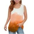 thumbnail image 1 of Afuyipoi Girls Ribbed Tank Tops,Sleeveless Printed Square Neck Summer Top Orange 5-6, 1 of 6