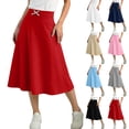 thumbnail image 1 of Afuyipoi Girls Ruffle Skirt Summer Solid Color Elastic Waist Casual Kids Skirts Red Size 7/8, 1 of 8