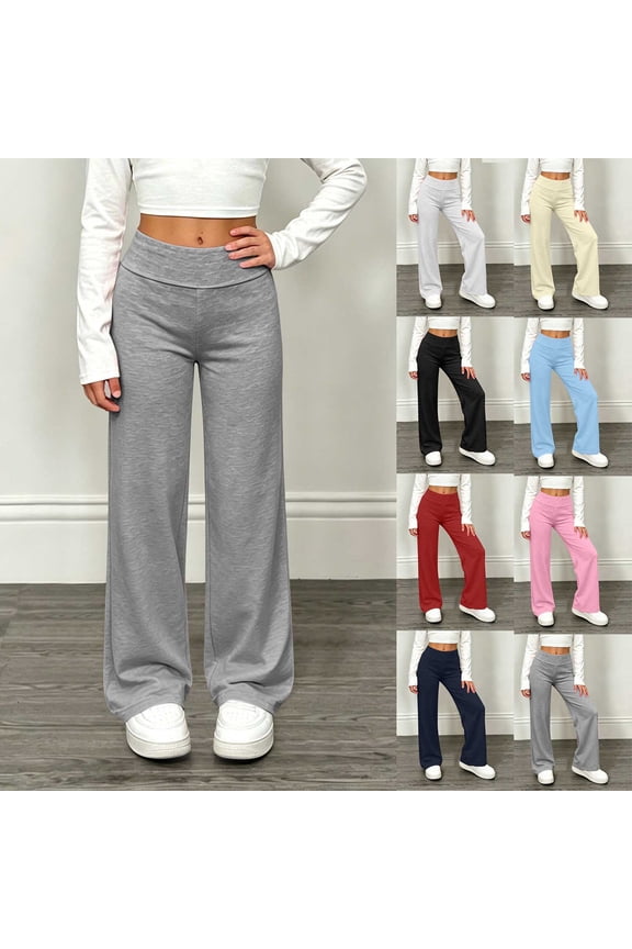 Girls Slim Sweatpants Size 5-15 Solid Color Elastic Waist Wide Leg Casual Thin Sports Long Pants Everyday Wear Pink Size 5