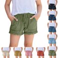thumbnail image 1 of Afuyipoi ​Girls Soft Cotton Denim Shorts（4-14 Years）, Toddler Cute Summer Jeans Shorts with Elastic Waist and Pockets Green Size 4T, 1 of 9