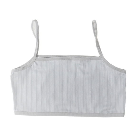 Afuyipoi Girls Strapless Bra, Lightweight Comfort Breathable Vest Bra for Students Gray L