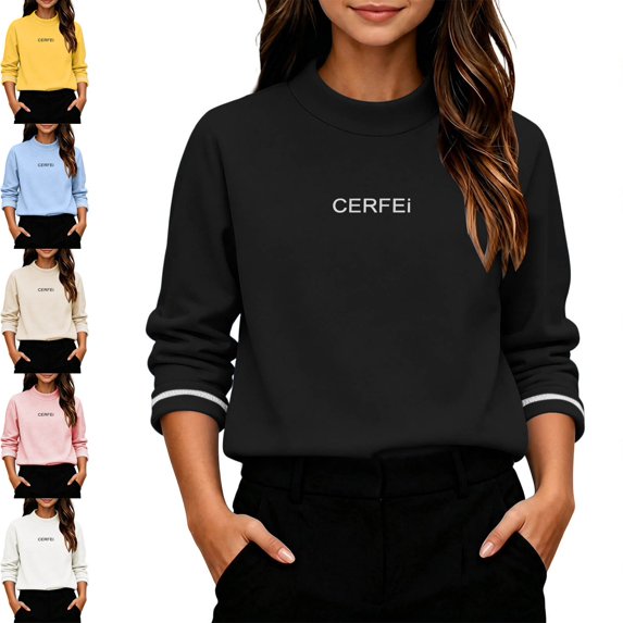 Afuyipoi Girls Sweatshirt Mock Neck ( 6 Months - 12 Years ) Fall Winter Warm Underwear Black 9-12M