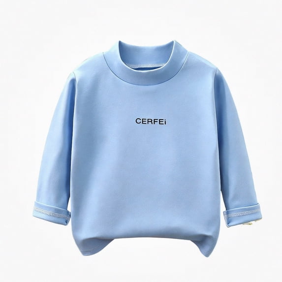 Afuyipoi Girls Sweatshirt Mock Neck ( 6 Months - 12 Years ) Fall Winter Warm Underwear Blue 3T