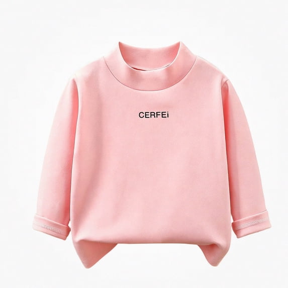 Afuyipoi Girls Sweatshirt Mock Neck ( 6 Months - 12 Years ) Fall Winter Warm Underwear Pink 9