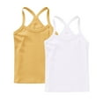 thumbnail image 1 of Afuyipoi Girls Y-Back Tank Tops 2-Pack for Kids,Comfortable Fashion Cute Cotton Sleeveless Summer Causal Camisole Yellow 3-4, 1 of 7