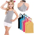 thumbnail image 1 of Afuyipoi Girls Y-Back Tank Tops 5-Pack for Kids,Comfortable Fashion Cute Cotton Sleeveless Summer Causal Camisole Yellow 12-13, 1 of 9