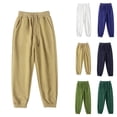 thumbnail image 1 of Afuyipoi Kids Active Sweatpants Cotton Elastic Waist Back to School Sporty Cuffed Joggers for Boys Girls Size 4-13 Years Green Size 10, 1 of 8