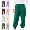 thumbnail image 1 of Afuyipoi Kids Cotton Sweatpants Comfy Soft Active Athletic Running Track Jogger Pants for Boys Girls Size 1-13 Years Army Green Size 18M, 1 of 9
