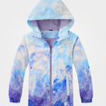 thumbnail image 1 of Afuyipoi Kids Gradient Hooded Jacket Windproof Waterproof Fleece Lined Zip Up for Boys Girls Size 4-12 Light Blue Size 9, 1 of 8