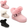thumbnail image 1 of Afuyipoi Kids' Heavyweight Winter Snow Boots Thick Fleece Lined Weatherproof Outdoor Warm Shoes Size 6 Toddler - 3 Big Kid Black Size 8.5 Toddler, 1 of 7
