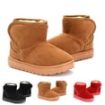 thumbnail image 1 of Afuyipoi Kids' Non-Slip Waterproof Snow Boots Thickened Warm Soft PU Leather Short Ankle Boots Size 5.5 Toddler - 4 Big Kids Black Size 1 Big Kids, 1 of 10