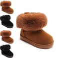 thumbnail image 1 of Afuyipoi Kids' Solid Color Winter Snow Boots Soft Material Warm Fleece Lined Casual Shoes Size 6 Toddler - 3 Big Kid Brown Size 7 Toddler, 1 of 8