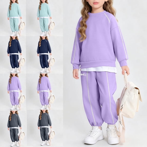 Afuyipoi Kids Winter Fleece Lined Crewneck Sweatshirt and Active ...