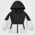 thumbnail image 1 of Afuyipoi Kids Zip Up Hooded Jacket Windbreaker Pockets Plain Casual Outdoor Travel Size 12 Mo-14Y Black Size 11, 1 of 9