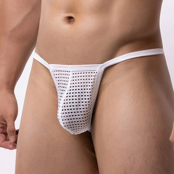 Afuyipoi Male Underpants Causal,Breathable Elastic Waist Mid Rise Activewear Briefs White L