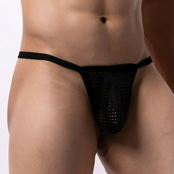 Afuyipoi Male Underpants Causal,Elastic Waist Mid Rise Breathable Activewear Briefs Black L