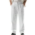 thumbnail image 1 of Afuyipoi Men Casual Thin Pants,Loose Side Pockets Lightweight Straight-Leg Pants White XL/40, 1 of 9