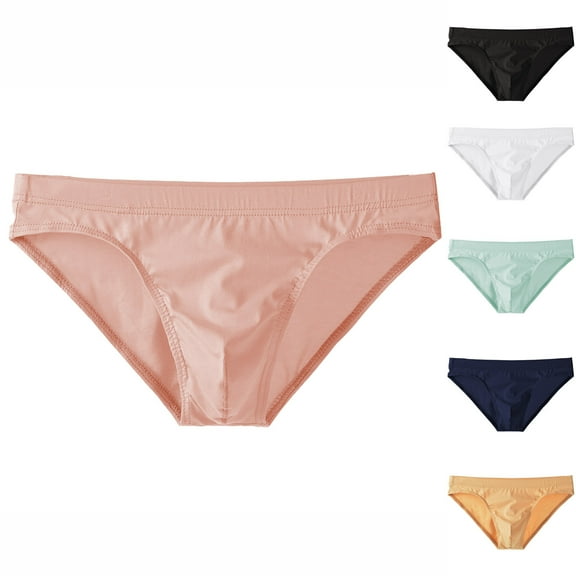 Afuyipoi Men Comfortable Underpants,Comfortable Low-rise Elastic Waist Trigonum Underwear Pink M
