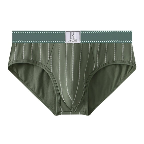 Afuyipoi Men Comfortable Underpants,Low Waist Cotton Casual Breathable Loose Briefs Green XL