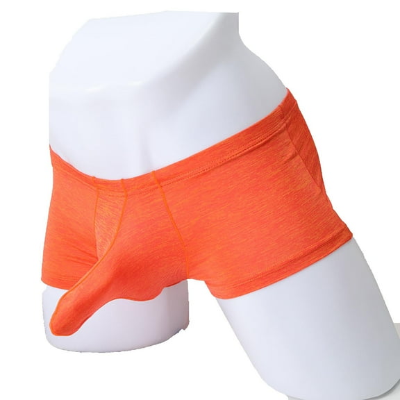 Afuyipoi Men Comforts Brief,Mesh Breathable Quick Dry Low Rise Stylish Men's Undergarments Orange L