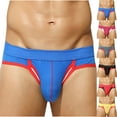 thumbnail image 1 of Afuyipoi Men Comforts Brief,Mesh Hollowed Breathable Color Block Soft Underpant Sky Blue S, 1 of 5
