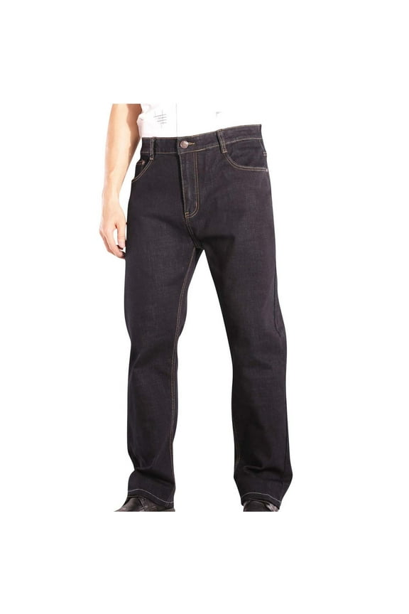 Men Denim Pants Zipper,Casual Vintage Outdoors Elastic Waist Solid Jeans Men Black 42