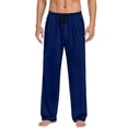 thumbnail image 1 of Afuyipoi Men Pajamas Sleep Pants,Adjustable Waistband Elastic Waist Straight-Leg Lounge Pants Navy S, 1 of 6